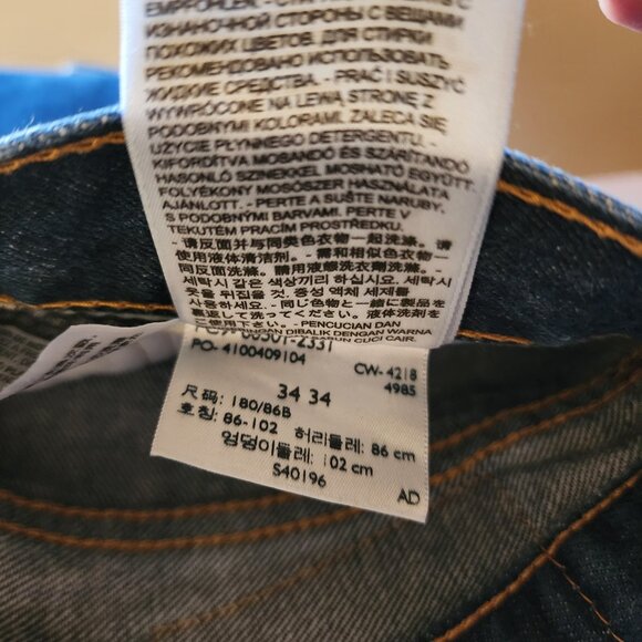 Levi’s 501 Button-Fly Jeans 34x34 Dark Wash Classic Straight Fit - Picture 16 of 16